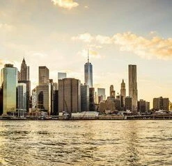 Leinwandbild MANHATTAN - Braun-blau - 100 X 40 Cm