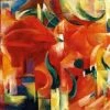 Leinwandbild FARBIGE FORMEN - Rot-bunt - 100 X 40 Cm