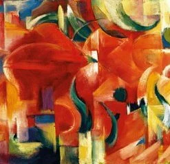 Leinwandbild FARBIGE FORMEN - Rot-bunt - 100 X 40 Cm