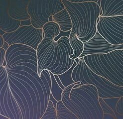 Leinwandbild FLORALES DESIGN - Blau - 100 X 40 Cm