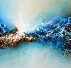 Leinwandbild BLENDED - Blau-braun - 100 X 40 Cm