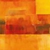 Leinwandbild ABSTRAKTER SOMMER - Orange-rot - 100 X 40 Cm