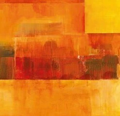 Leinwandbild ABSTRAKTER SOMMER - Orange-rot - 100 X 40 Cm