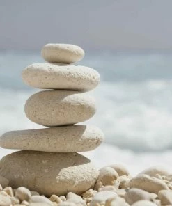 Leinwandbild STEINE - Grau-blau - 50 X 50 Cm