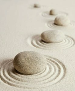 Leinwandbild ZEN-GARTEN - Beige - 50 X 50 Cm