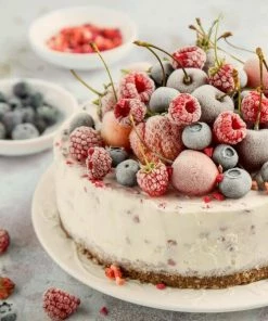 Leinwandbild BEERENTORTE - Weiß-rot - 50 X 50 Cm