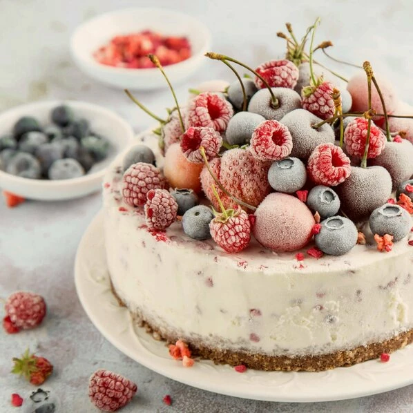 Leinwandbild BEERENTORTE - WeiĂ-rot - 50 X 50 Cm