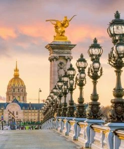 Leinwandbild PONT ALEXANDRE - Beige-gold - 50 X 50 Cm