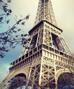 Leinwandbild EIFFELTURM - Blau-braun - 50 X 50 Cm