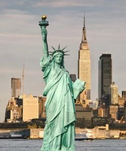 Leinwandbild FREIHEITSSTATUE - Blau-braun - 50 X 50 Cm