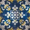 Leinwandbild PORTUGIESISCHES FLIESENMUSTER - Blau-gelb - 50 X 50 Cm