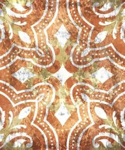 Leinwandbild TERRAKOTTA-ORNAMENT - Orange - 50 X 50 Cm