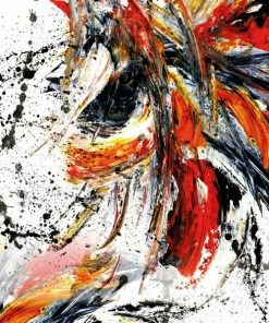 Leinwandbild INTERNAL ERUPTION - Rot-schwarz - 50 X 50 Cm