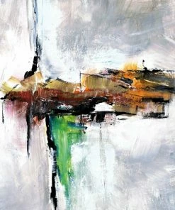 Leinwandbild MODERNE KUNST - Grau-braun - 50 X 50 Cm