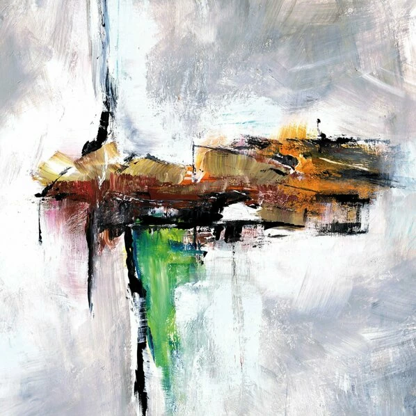 Leinwandbild MODERNE KUNST - Grau-braun - 50 X 50 Cm 1 Leinwandbild MODERNE KUNST - Grau-braun - 50 X 50 Cm